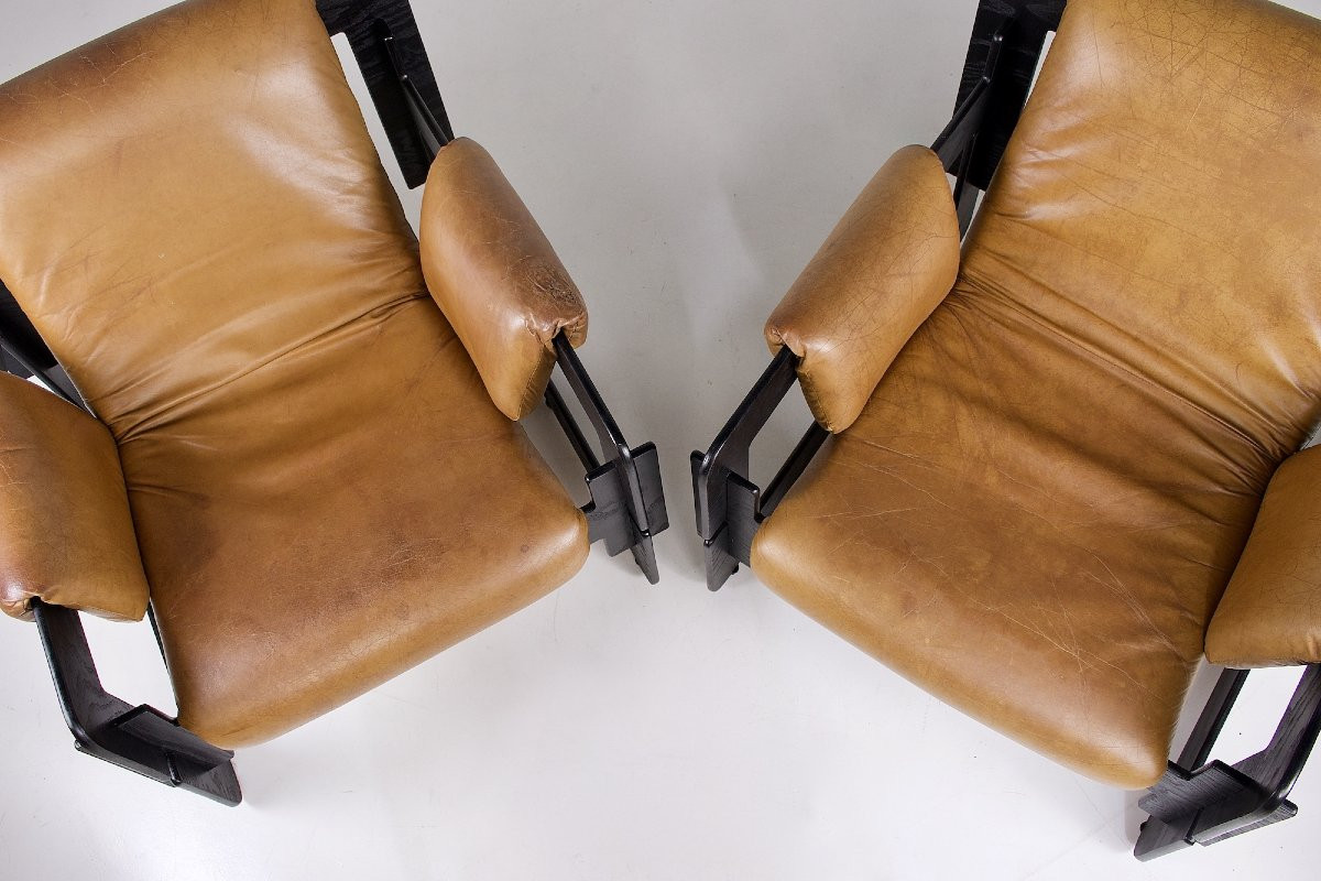 Paire de Fauteuils Rover en Cuir par Arne Jacobsen pour Asko-photo-3