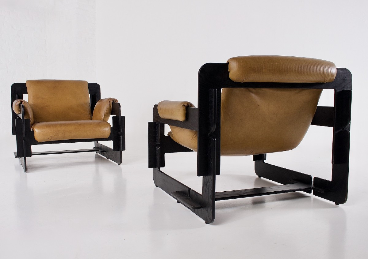 Paire de Fauteuils Rover en Cuir par Arne Jacobsen pour Asko