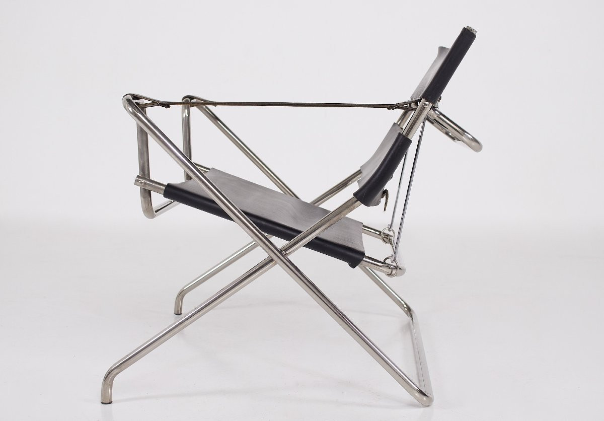 D4 Leather Folding Armchair By Marcel Breuer-photo-2