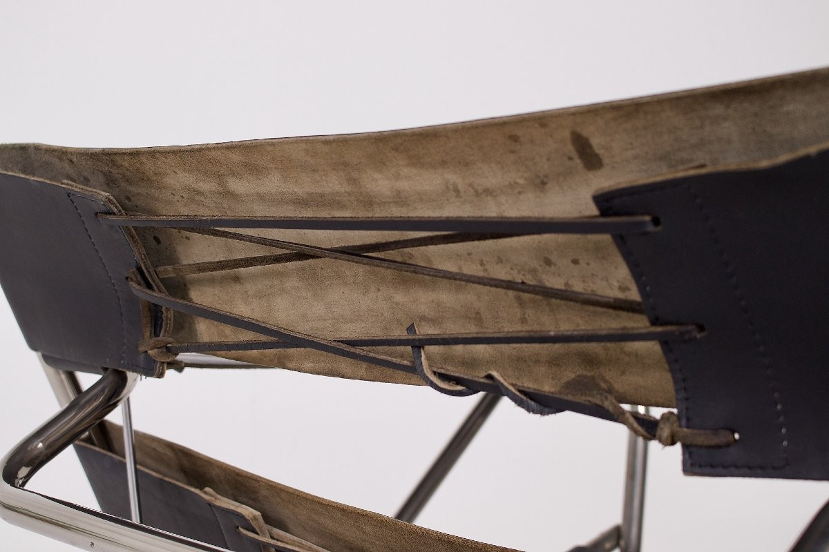 D4 Leather Folding Armchair By Marcel Breuer-photo-3