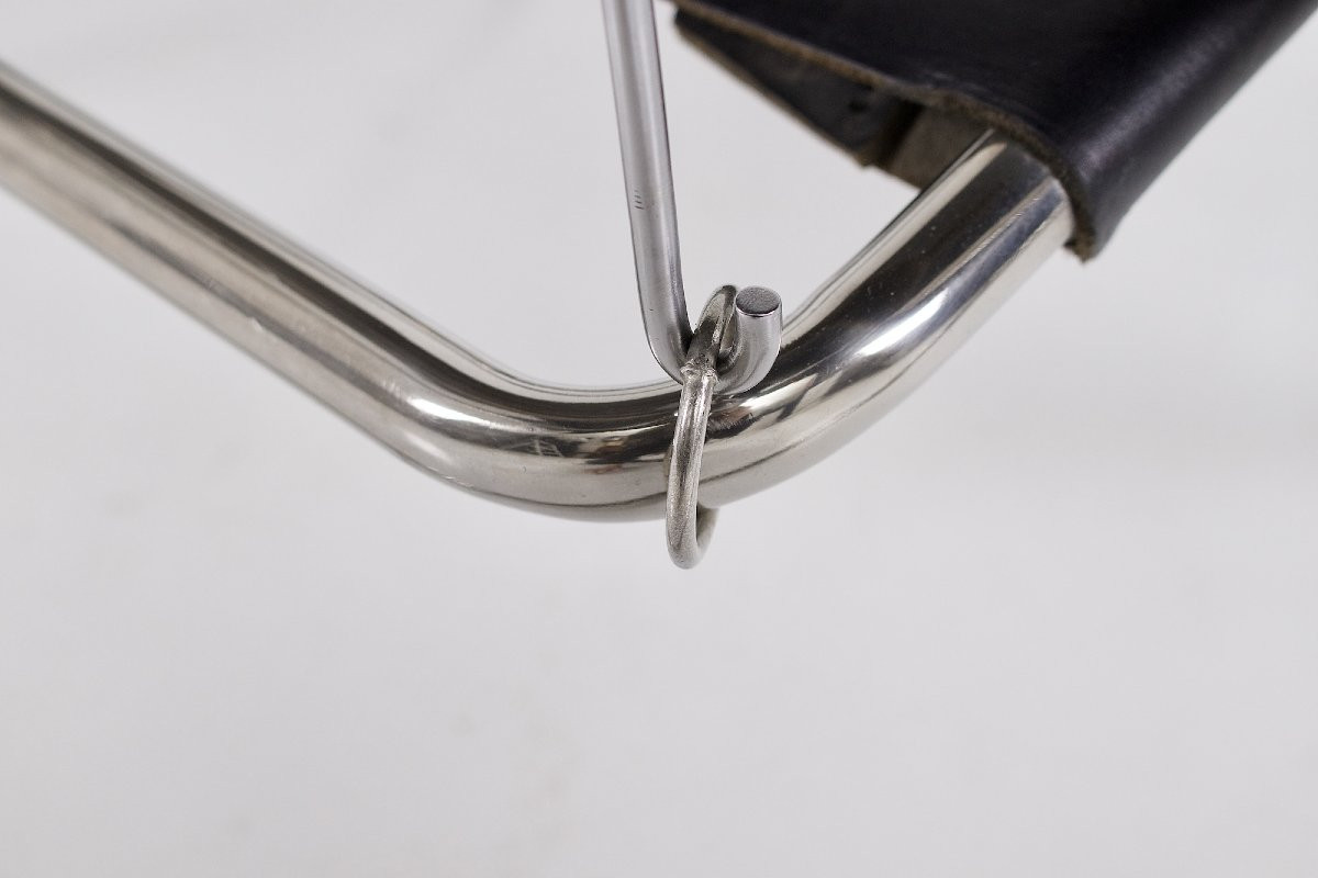 Fauteuil Pliant en Cuir D4 par Marcel Breuer, années 20.-photo-4