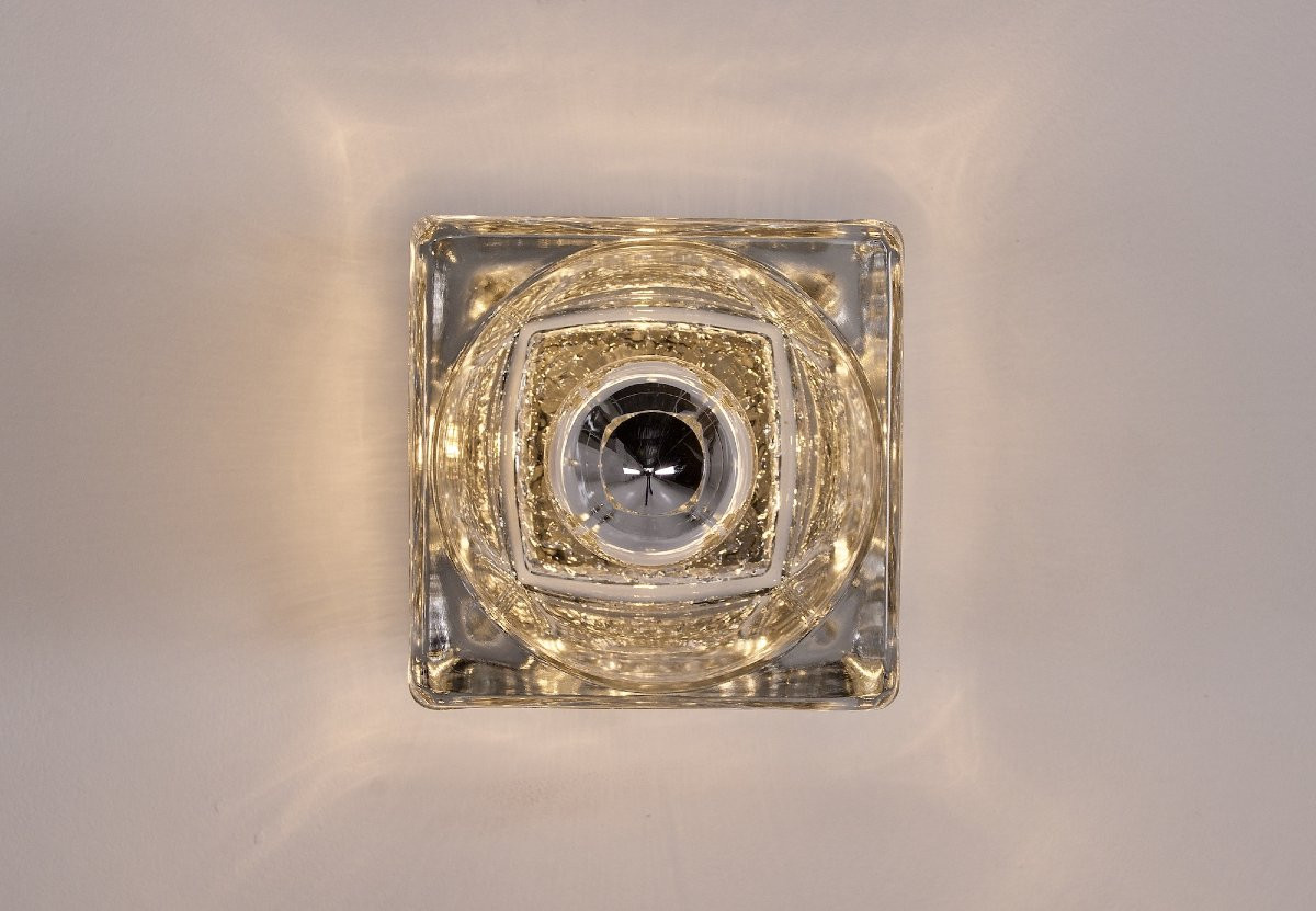 Paire d'Appliques en Verre Ice Cube-photo-2