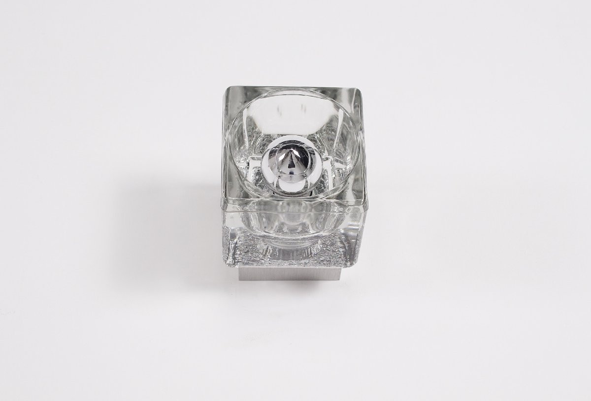 Paire d'Appliques en Verre Ice Cube-photo-4