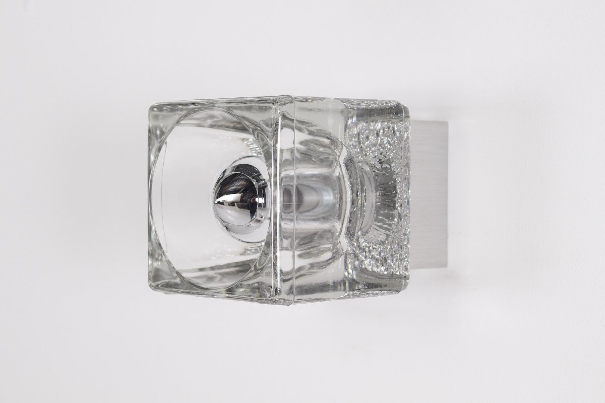 Paire d'Appliques en Verre Ice Cube-photo-5