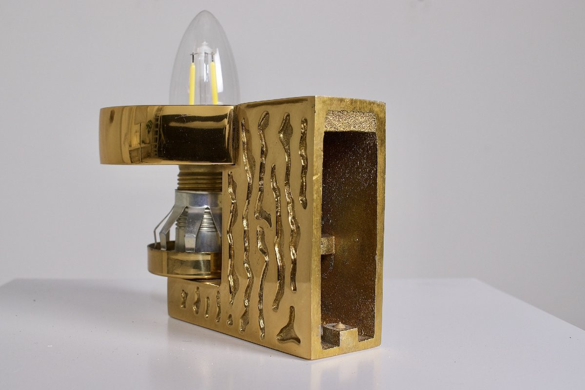 Appliques Brutalistes en Laiton Massif-photo-5