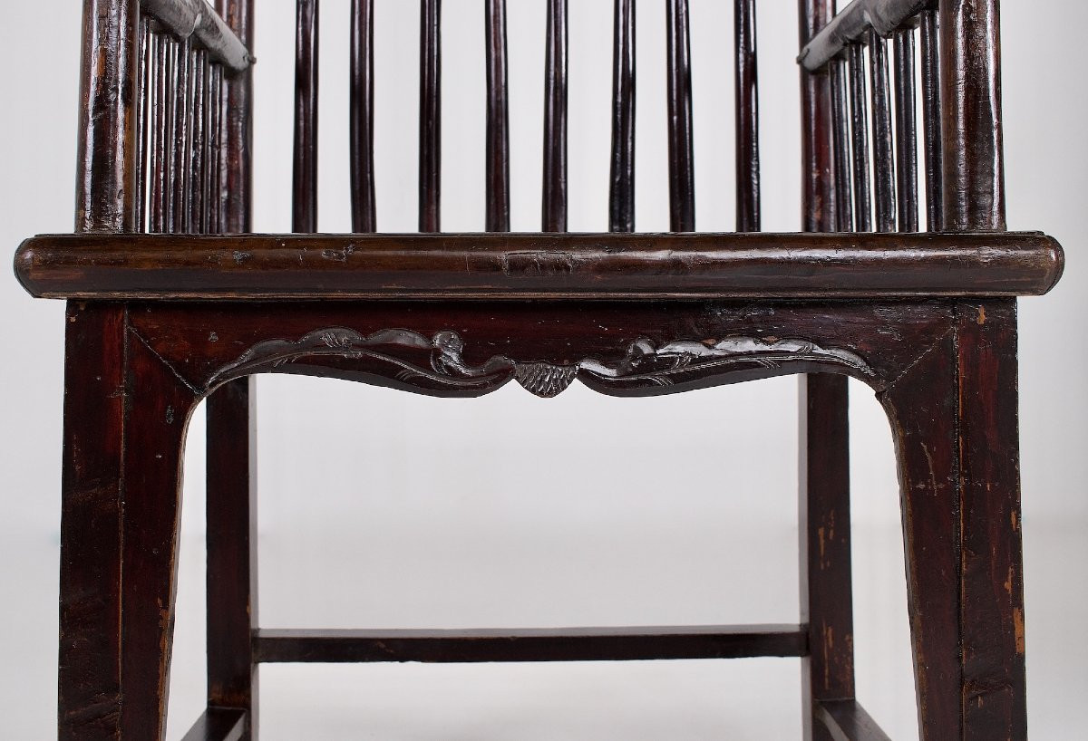 Paire de Fauteuils Chinois de type Huanghuali, Dynastie Qing, XIXᵉ siècle-photo-1