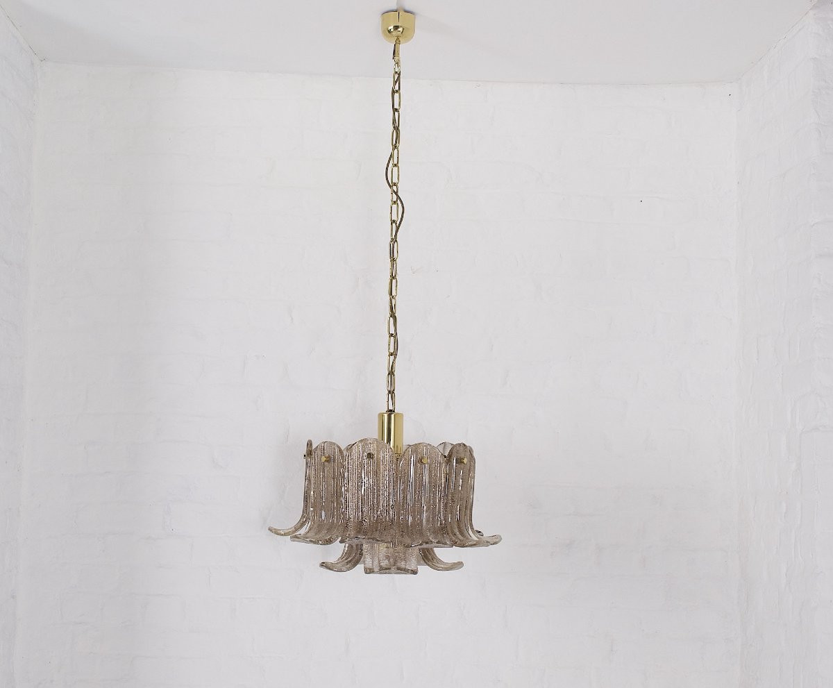  Suspension à Pétales en Verre de Murano Doré, édition Mazzega-photo-2