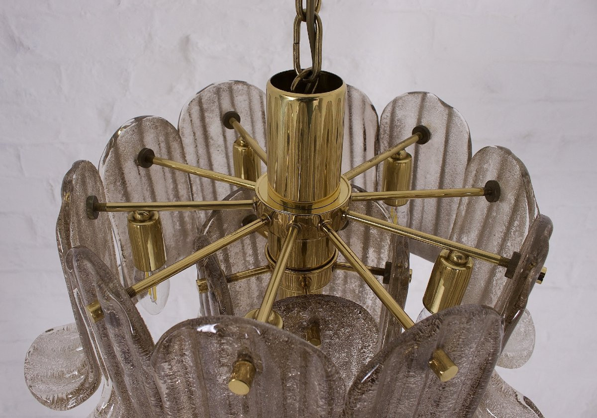  Suspension à Pétales en Verre de Murano Doré, édition Mazzega-photo-3
