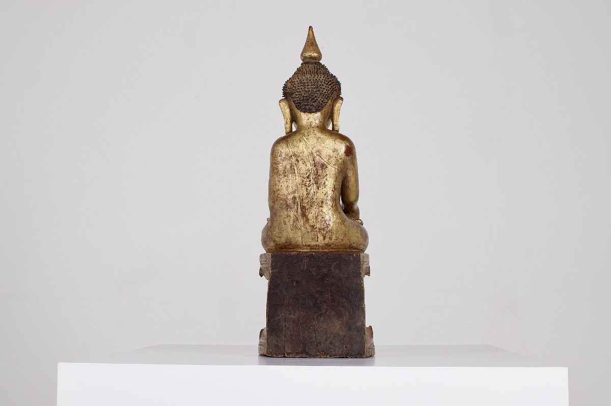 Buddha Maravijaya On Throne, Konbaung Period-photo-1