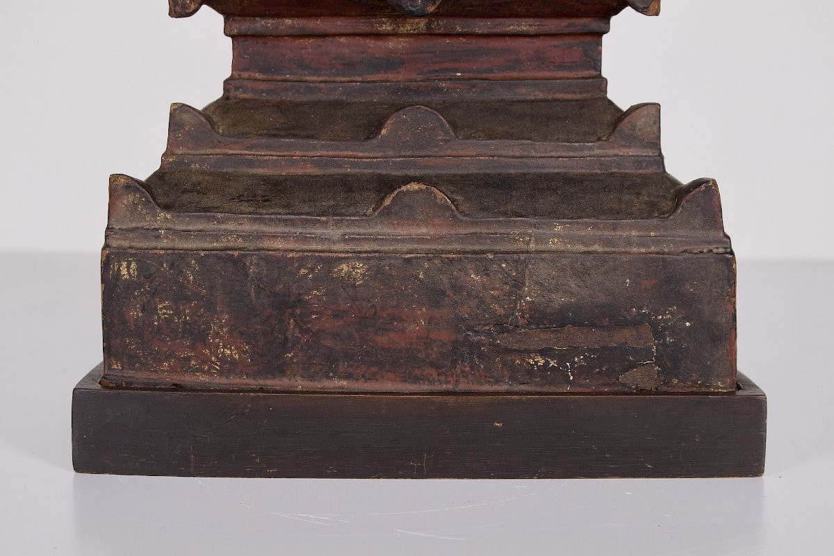 Ancient Image Of The Seated Buddha, Myanmar-photo-1