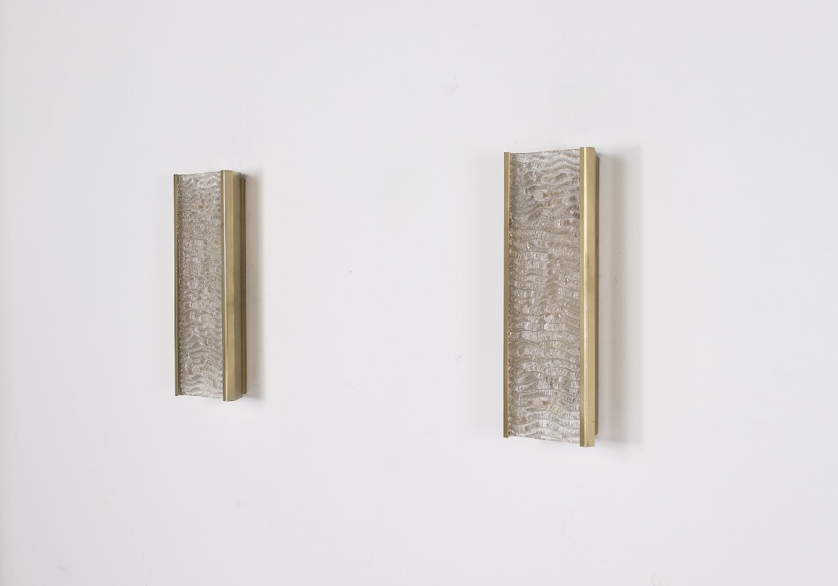 Paire d’appliques Murano ondulé – grand modèle-photo-2