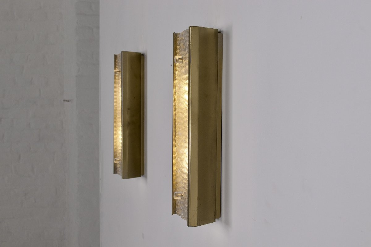 Paire d’appliques Murano ondulé – grand modèle-photo-3