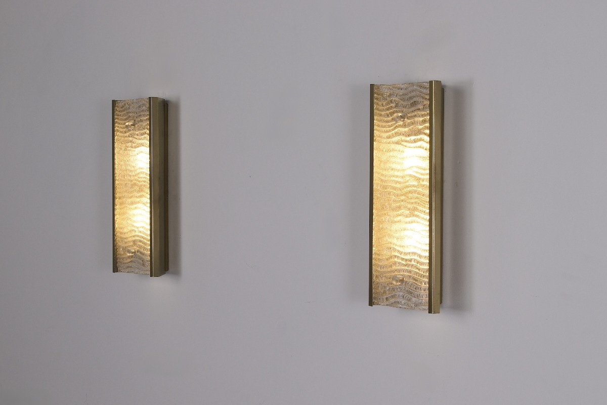 Paire d’appliques Murano ondulé – grand modèle