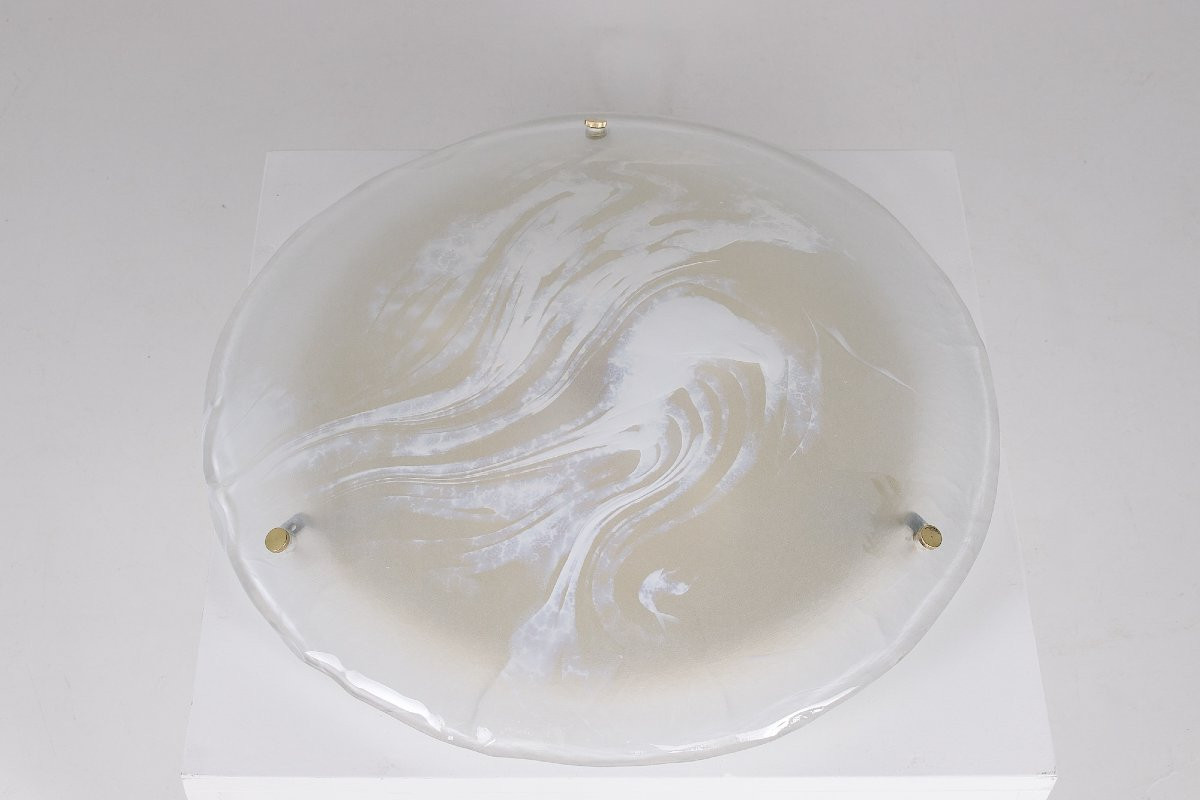 Plafonnier en Murano Veiné – Structure Laiton-photo-3