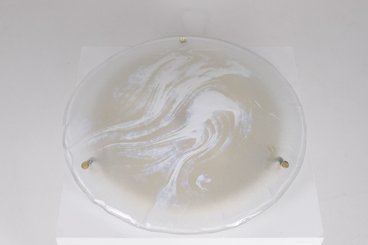 Plafonnier en Murano Veiné – Structure Laiton