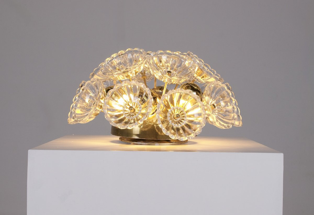 Plafonnier Sputnik « Dandelion » – verre et laiton-photo-2