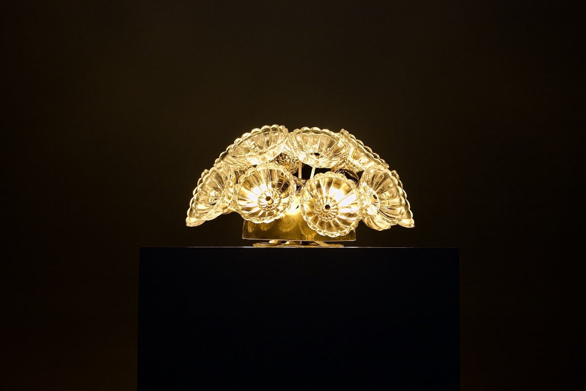 Plafonnier Sputnik « Dandelion » – verre et laiton-photo-3