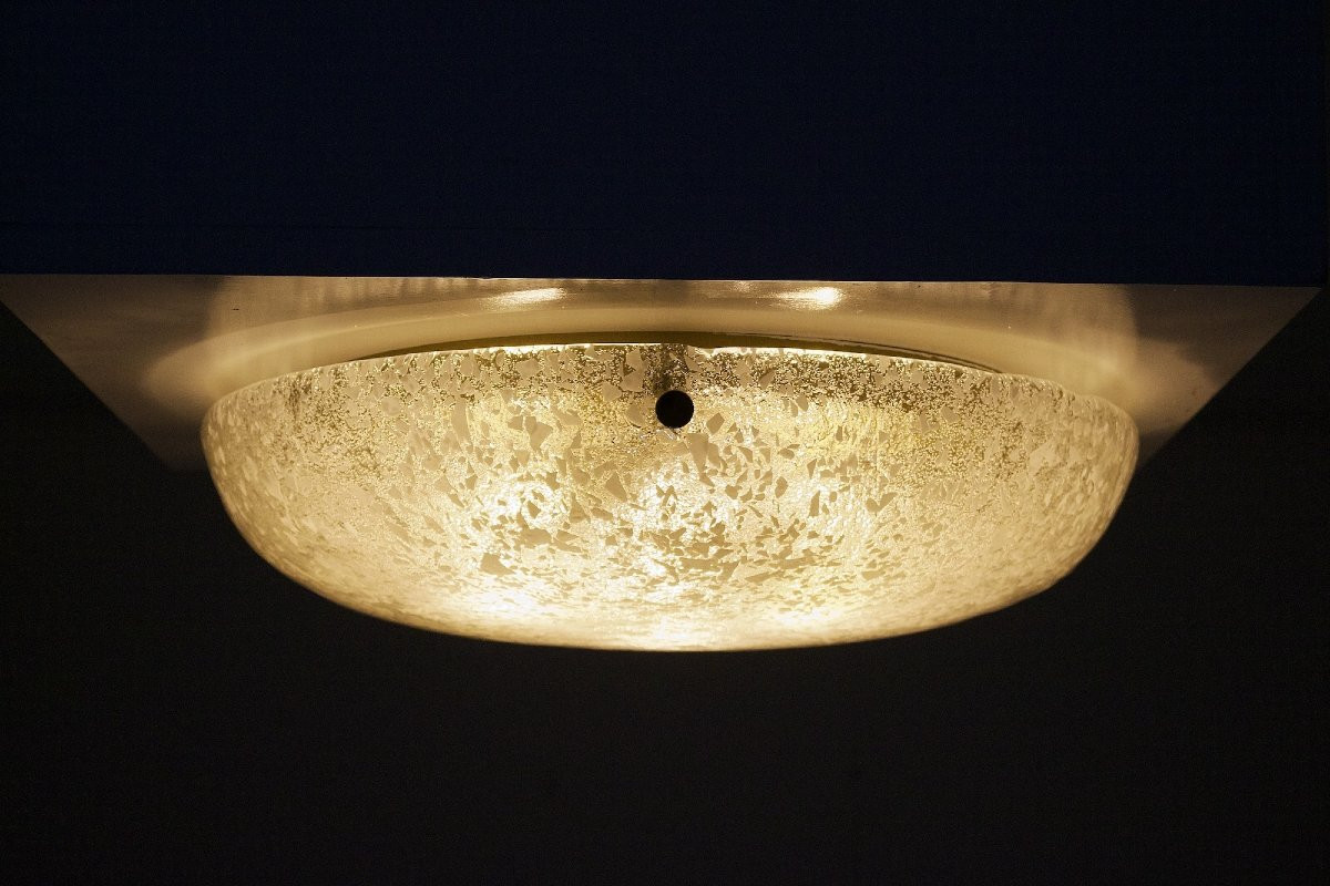 Murano Glass Ceiling Light With Inclusions, 1970s-photo-2