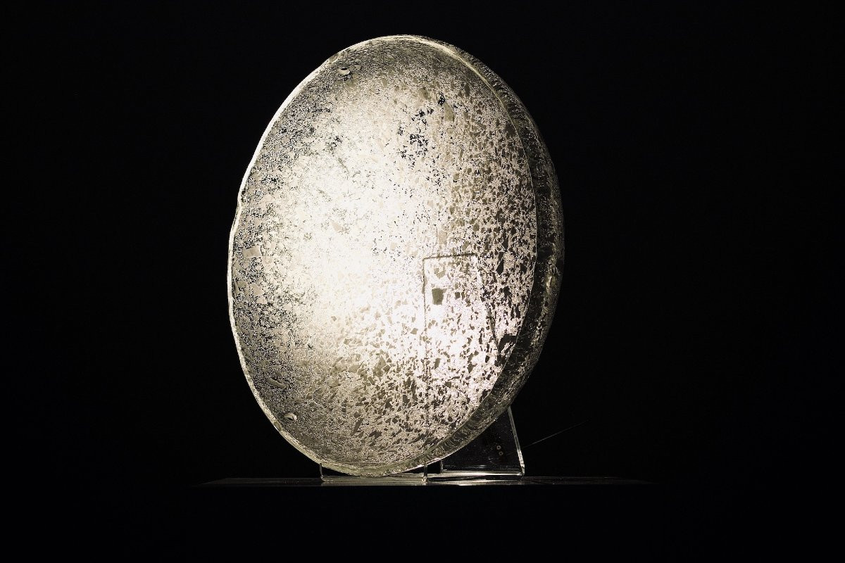 Murano Glass Ceiling Light With Inclusions, 1970s-photo-1
