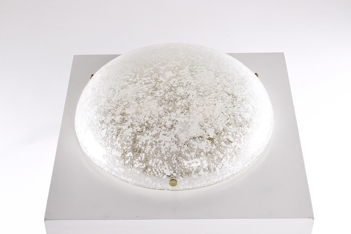 Murano Glass Ceiling Light With Inclusions, 1970s