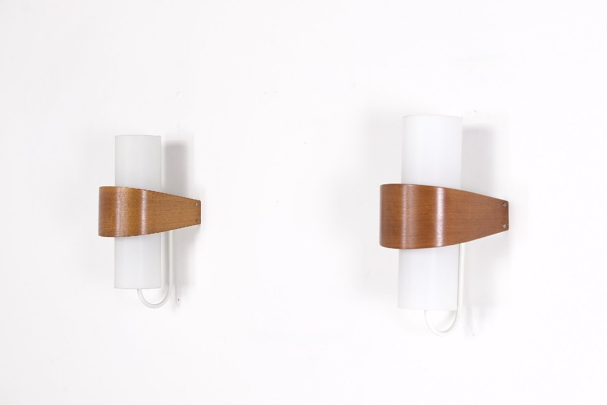 Pair Of Nx 40 Wall Lights - Louis Kalff For Philips-photo-2