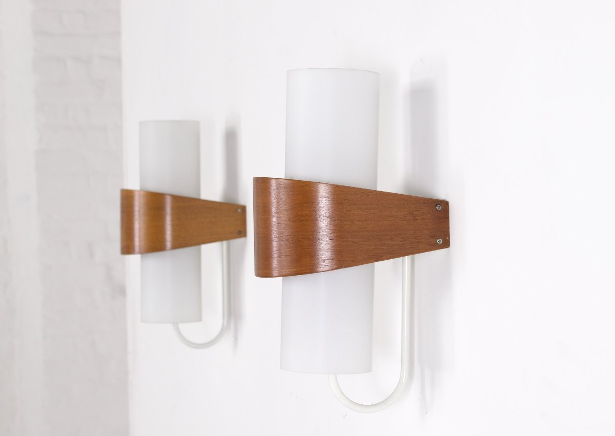 Pair Of Nx 40 Wall Lights - Louis Kalff For Philips-photo-4
