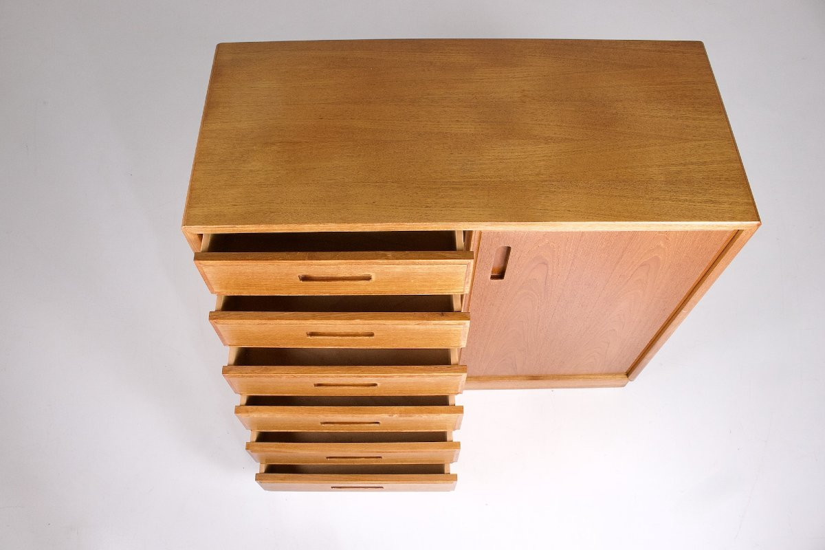 Buffet scandinave en teck – 1 porte, 6 tiroirs, années 1970-photo-2