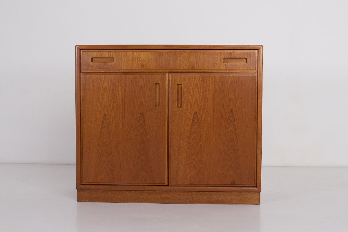 Buffet scandinave en teck – 2 portes, 1 tiroir, années 1970-photo-2