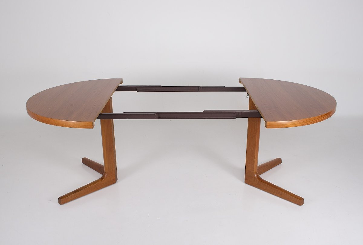 Round Teak Table With Two Leaves - Am Møbler, Denmark, 1970s-photo-1
