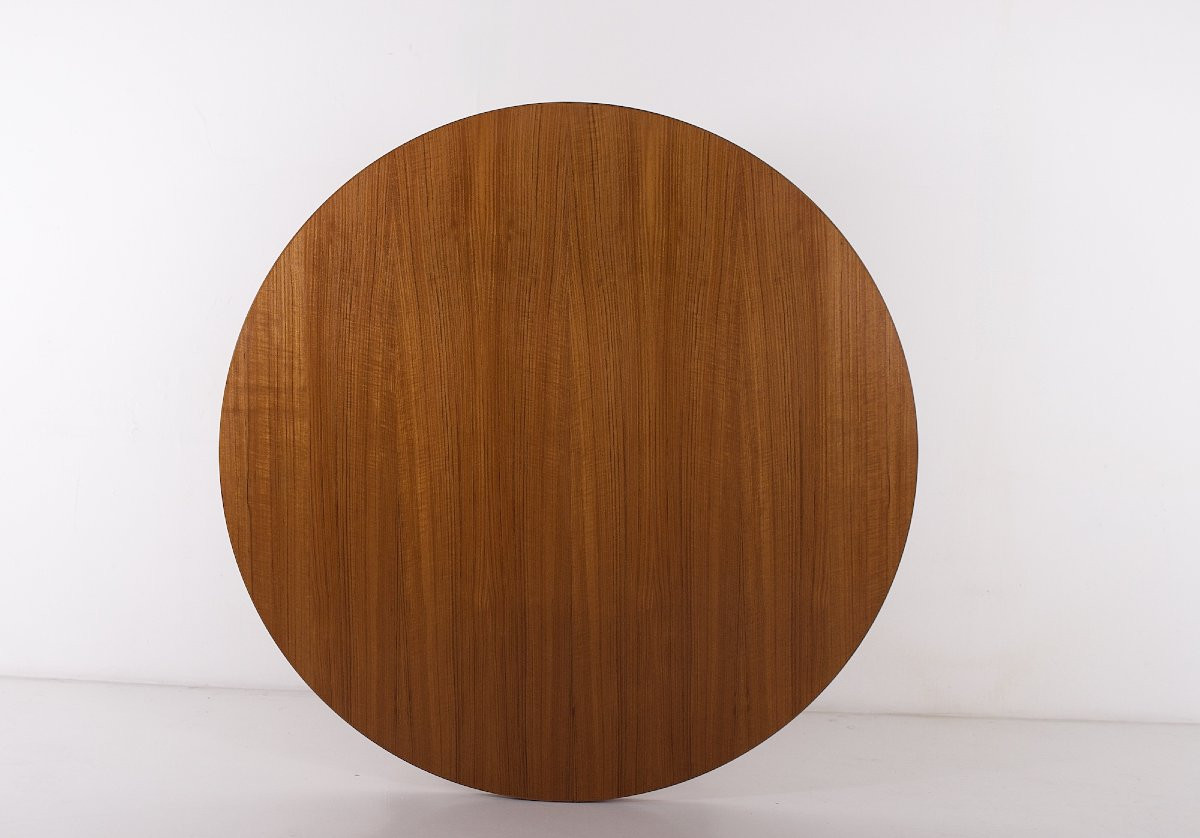 Round Teak Table With Two Leaves - Am Møbler, Denmark, 1970s-photo-3