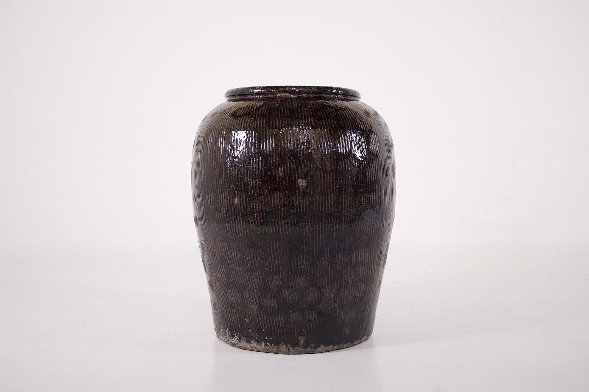 Large Stoneware Jar With Black Glaze - Shanxi, China-photo-2