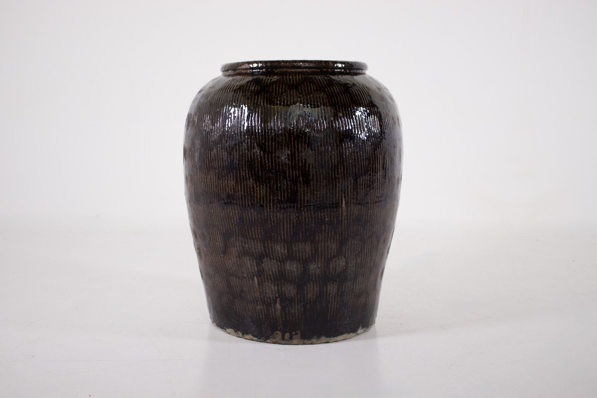Large Stoneware Jar With Black Glaze - Shanxi, China-photo-4