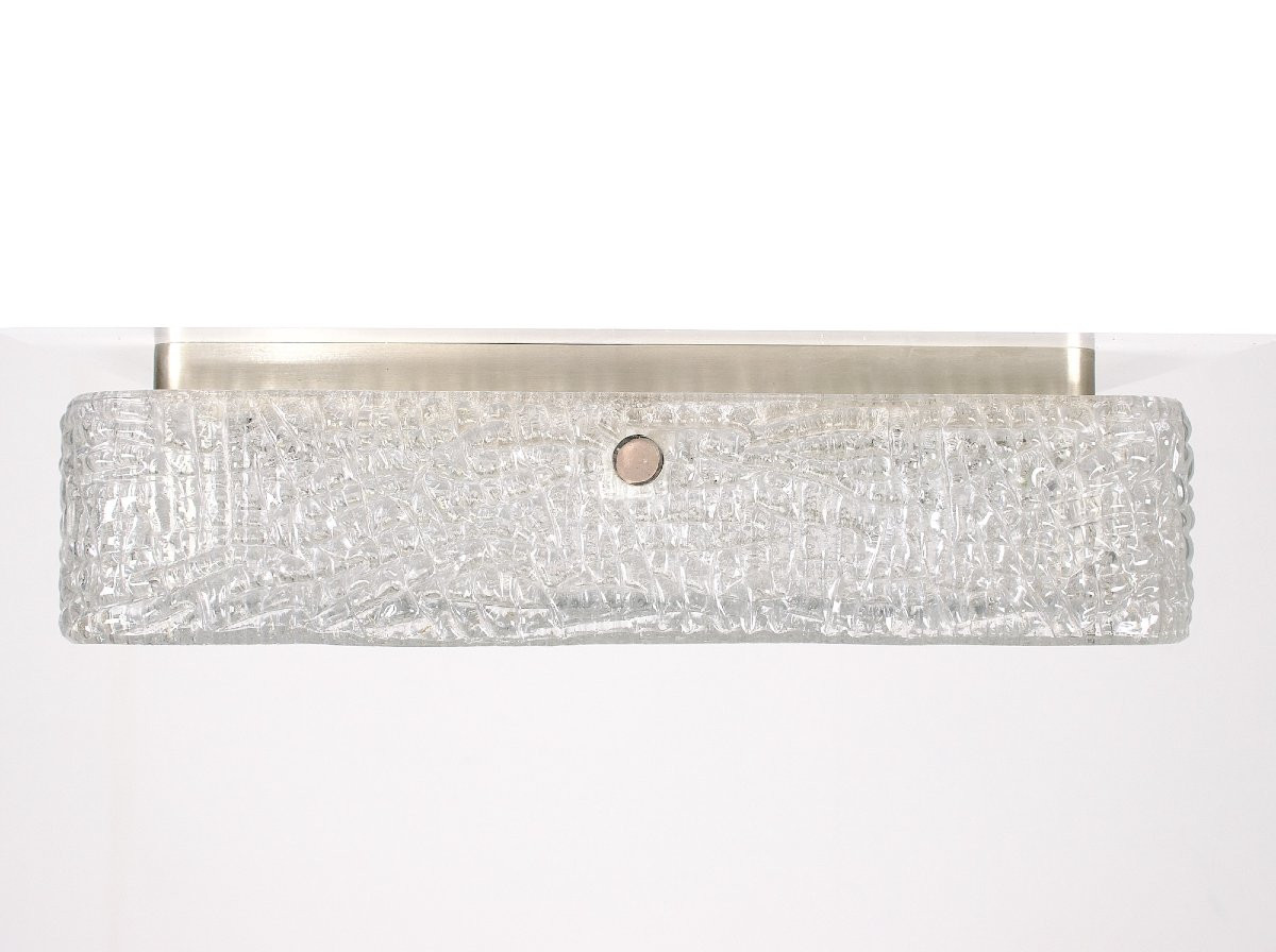 Plafonnier carré en verre texturé – années 1970-photo-2