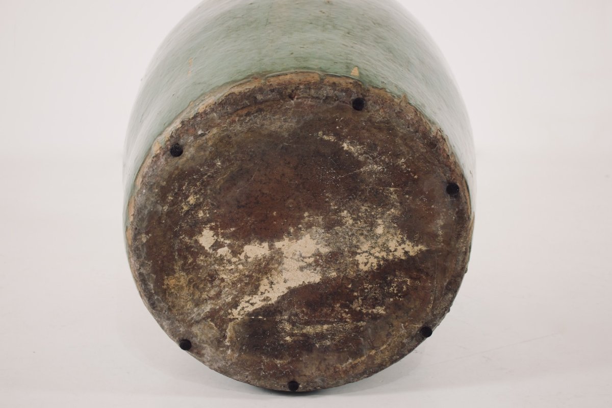 Large Celadon Stoneware Jar - China Or Southeast Asia-photo-3