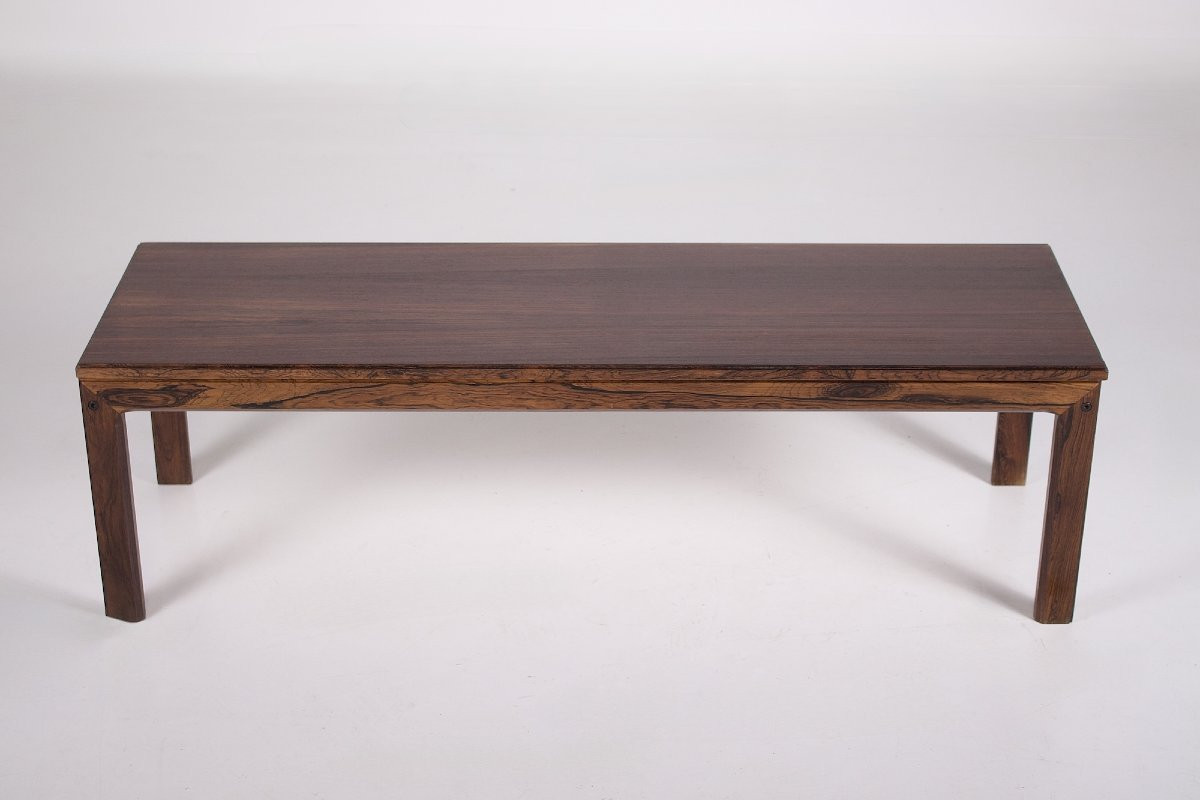 Table basse scandinave en palissandre – années 1970-photo-3