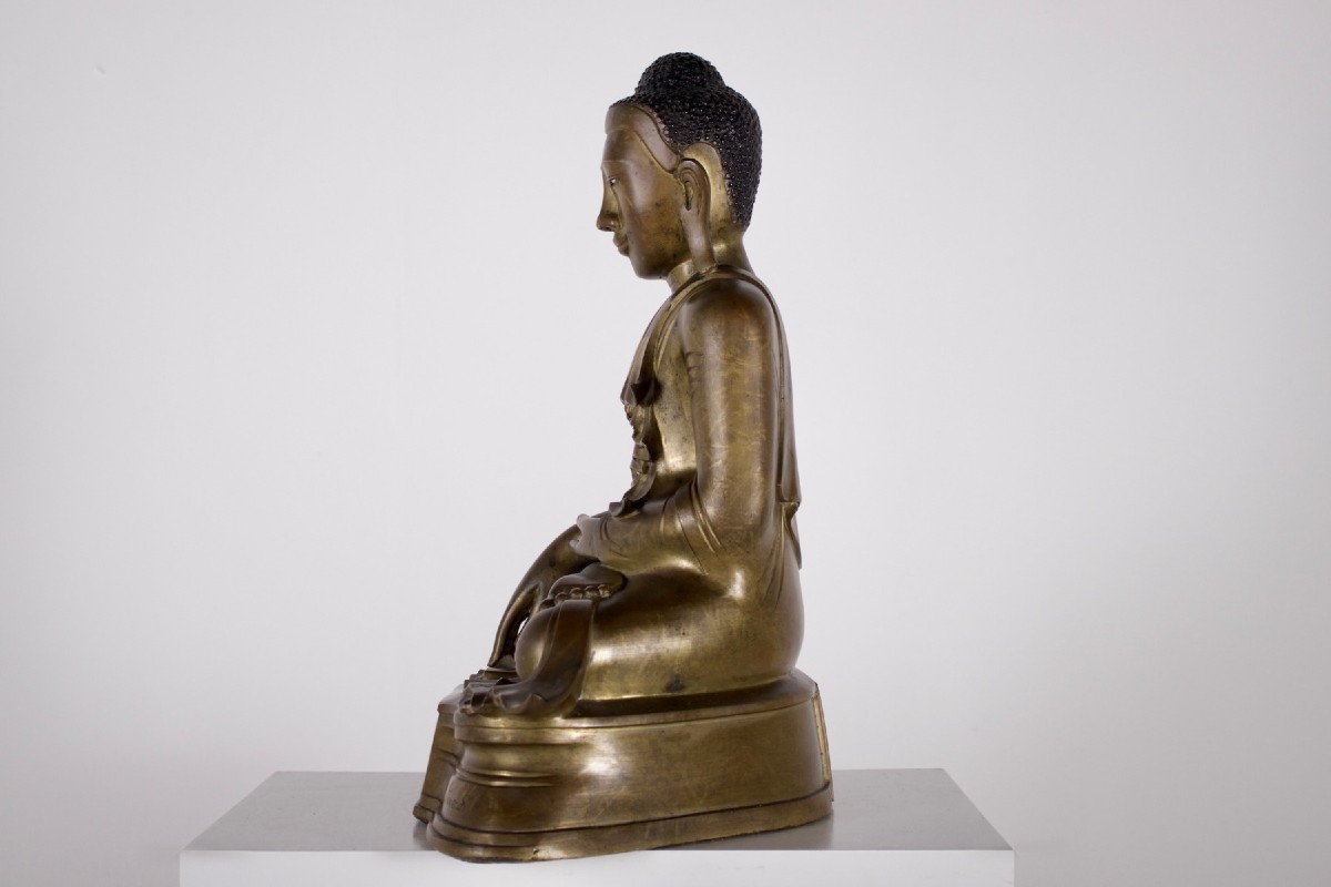 Bouddha birman en bronze inscrit et daté (1331 / 1869–70) – Myanmar-photo-2