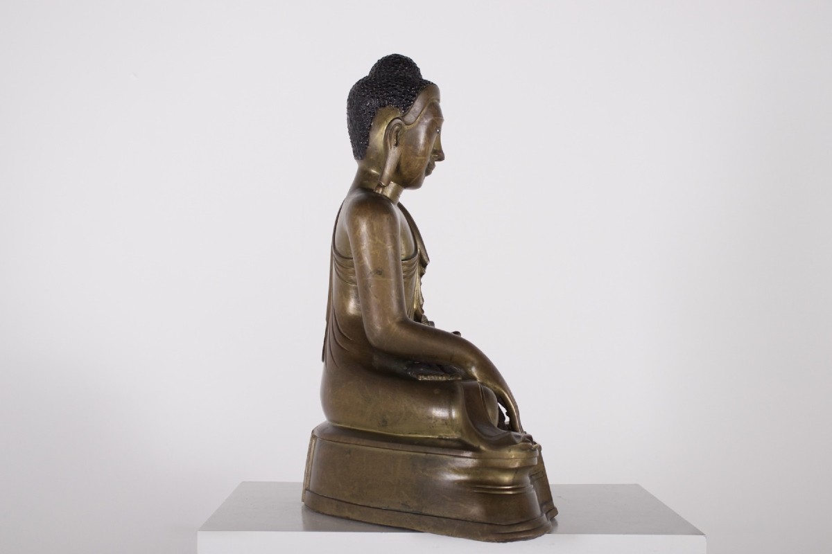 Bouddha birman en bronze inscrit et daté (1331 / 1869–70) – Myanmar-photo-4