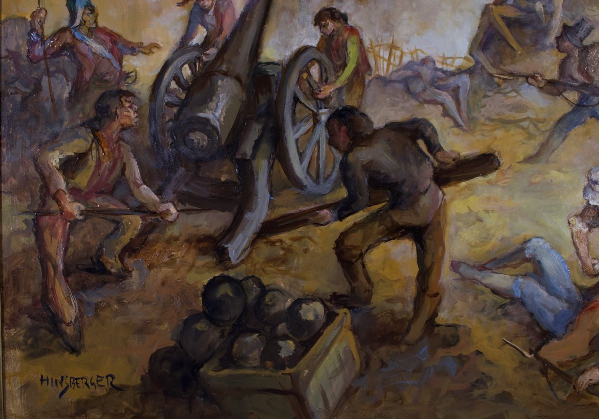Alexis Hinsberger – La Prise de la Bastille, huile sur toile, 1989 (114 × 87 cm)-photo-1