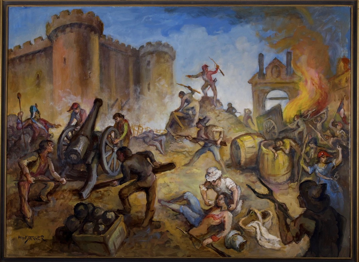 Alexis Hinsberger – La Prise de la Bastille, huile sur toile, 1989 (114 × 87 cm)