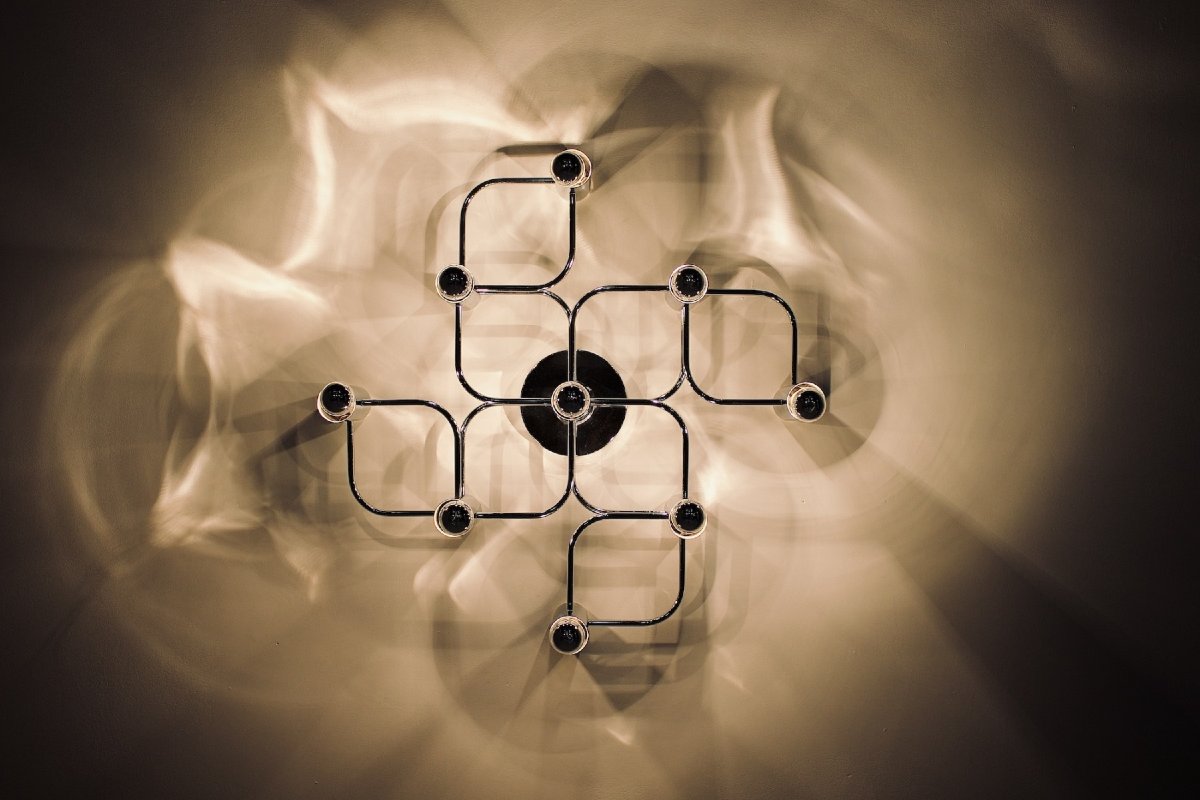 Sciolari Chrome Ceiling Lamp - Leola Edition, 1970s-photo-3