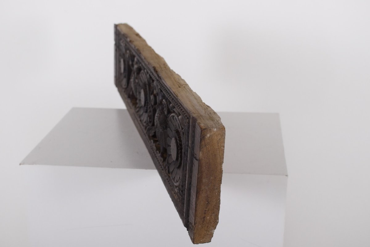 Panneau sculpté Inde du Sud – Oiseaux Annapakshi et lotus-photo-2