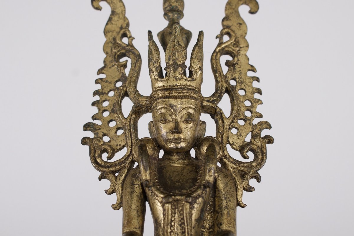 Gilded Bronze Jambupati Buddha - Burma, Circa 1700-photo-3