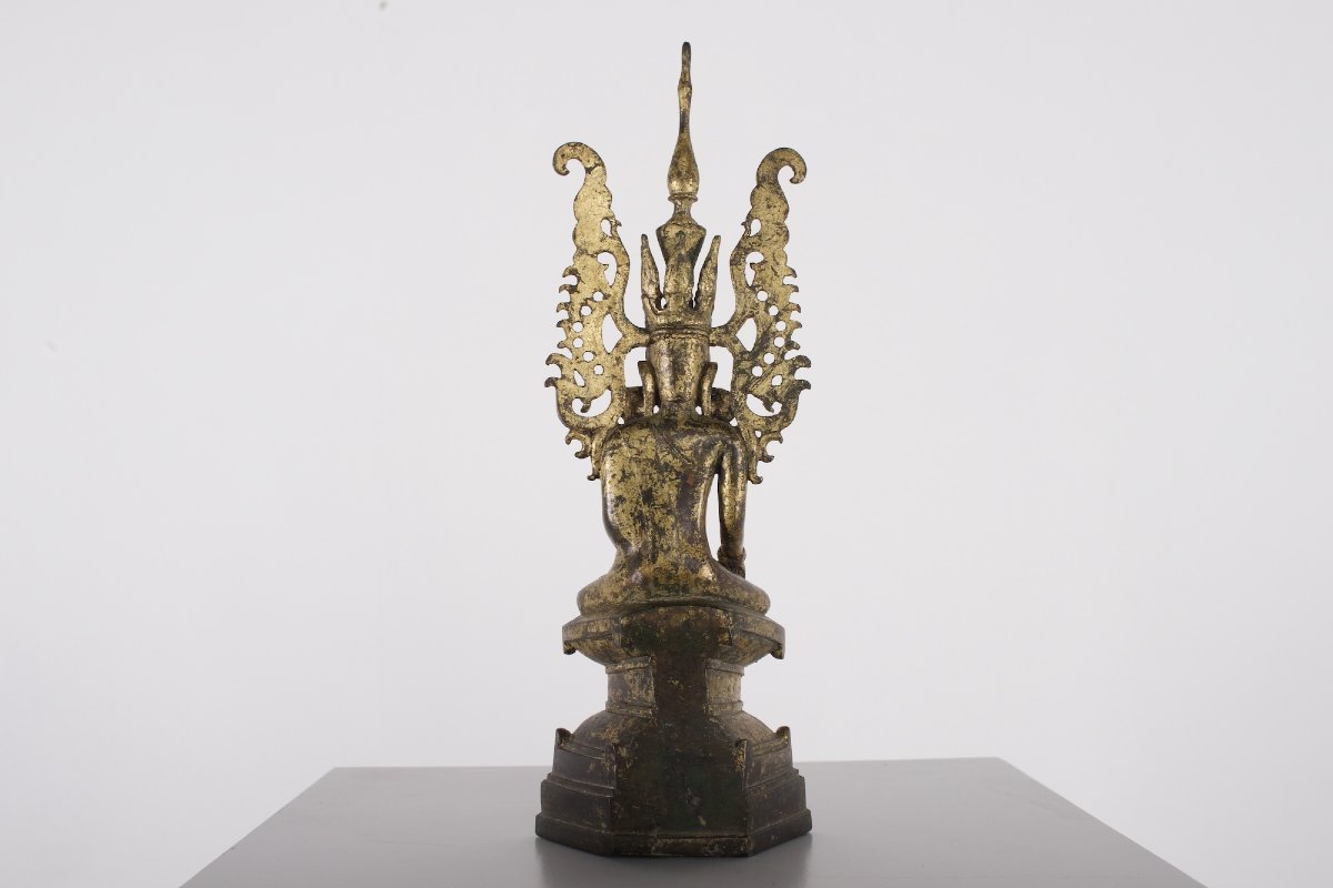 Gilded Bronze Jambupati Buddha - Burma, Circa 1700-photo-1