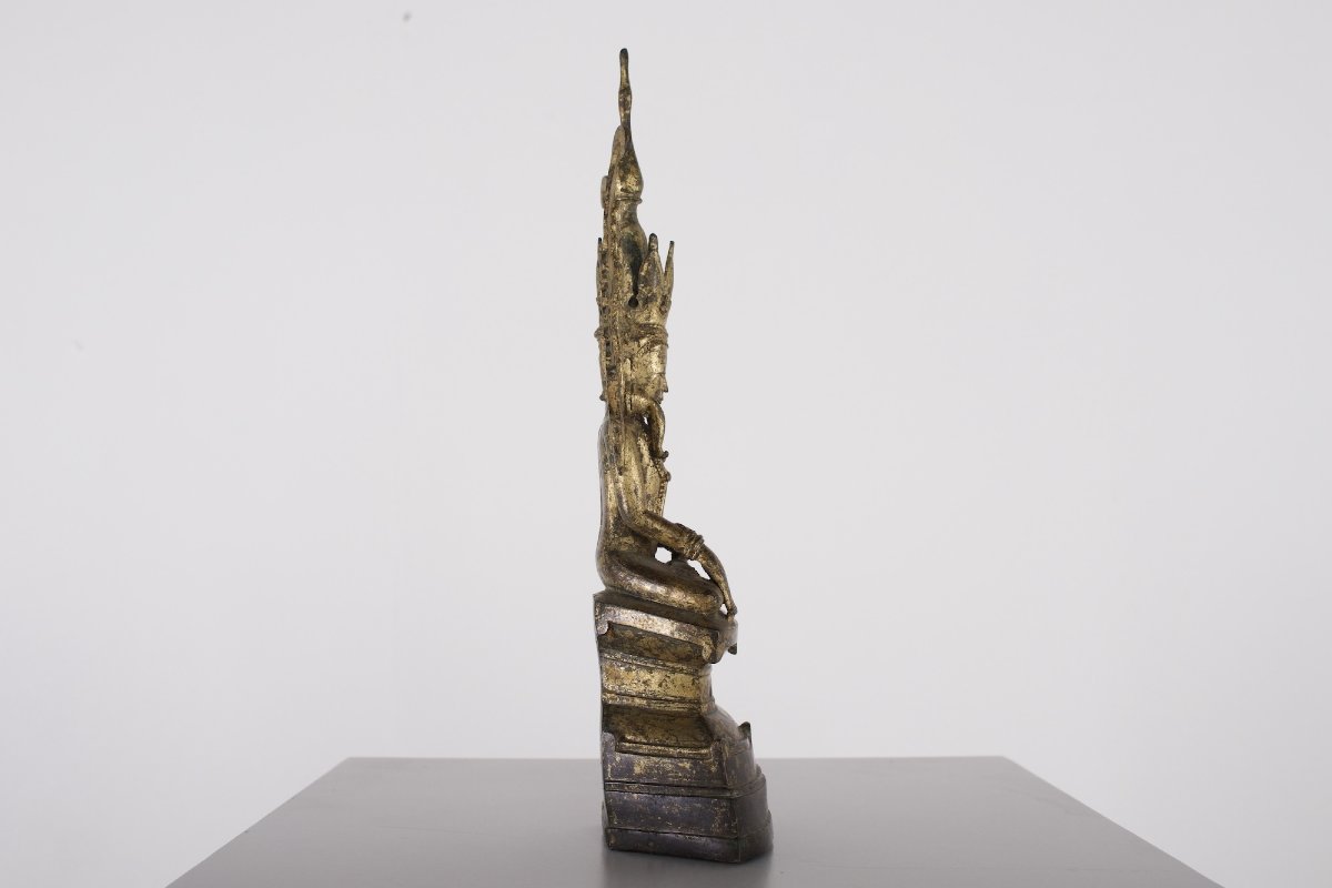 Gilded Bronze Jambupati Buddha - Burma, Circa 1700-photo-2