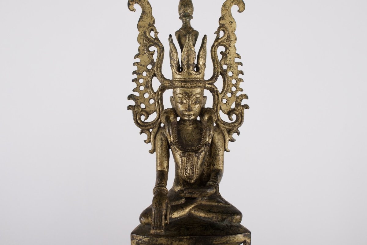 Gilded Bronze Jambupati Buddha - Burma, Circa 1700