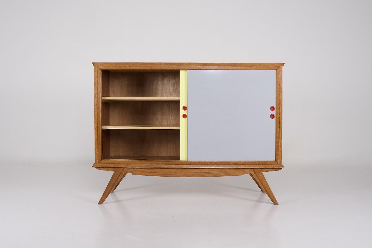 Buffet moderniste à portes coulissantes – France – Années 1950-photo-4