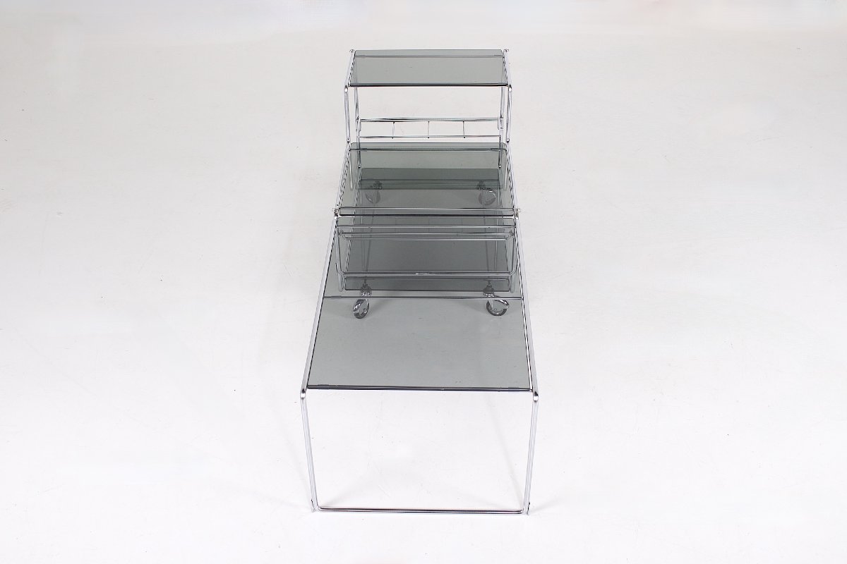 Desserte modulable en acier chromé – Max Sauze-photo-3