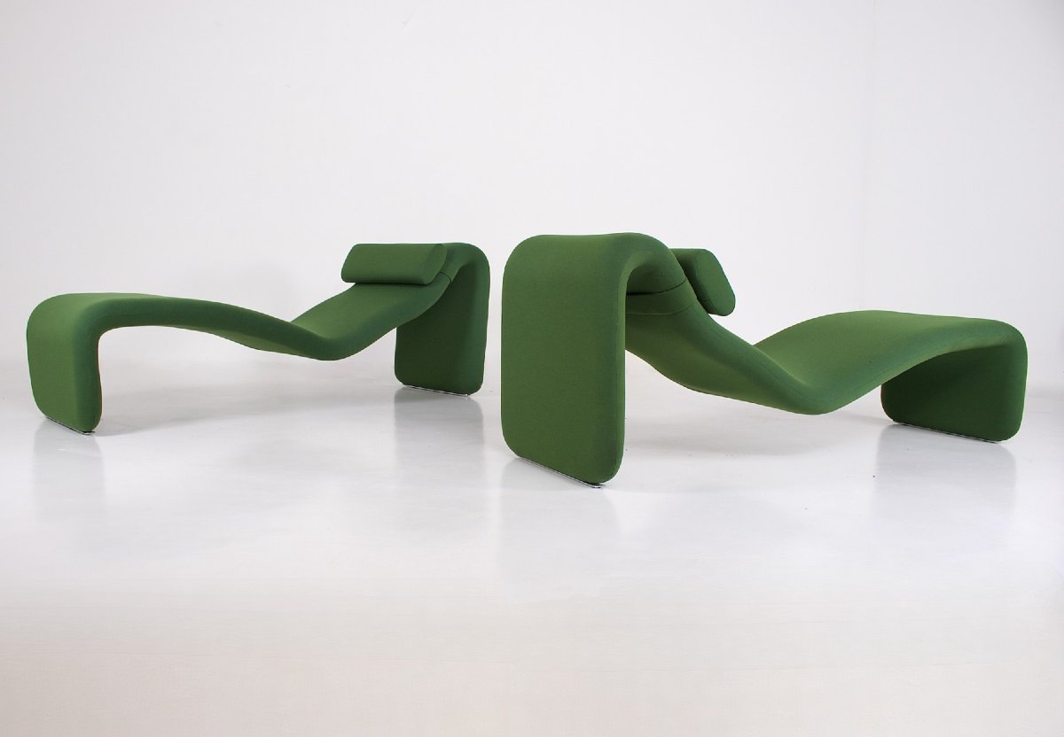 Lounge chair verte modèle "Djinn" Olivier Mourgue pour Airborne, années 60.-photo-2