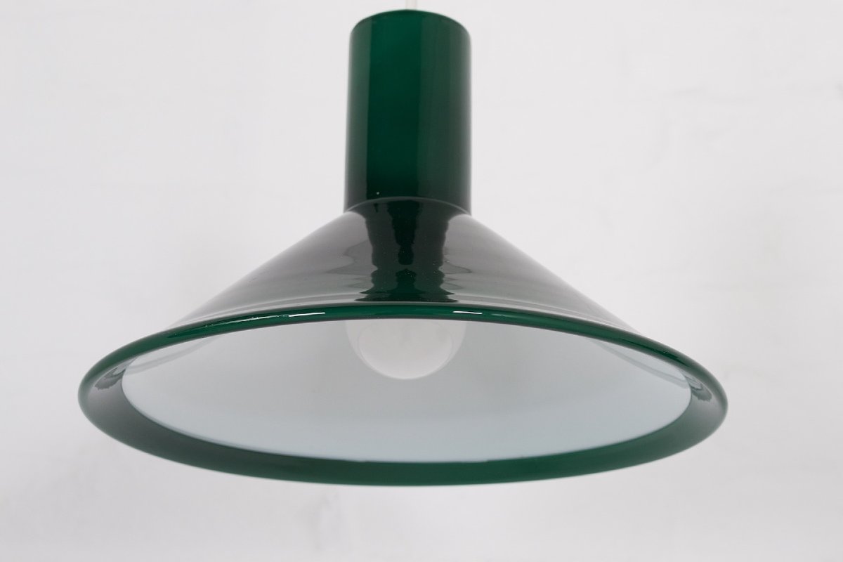 Petite suspension en verre, P&T, Michael Bang pour Holmegaard, années 70.-photo-4