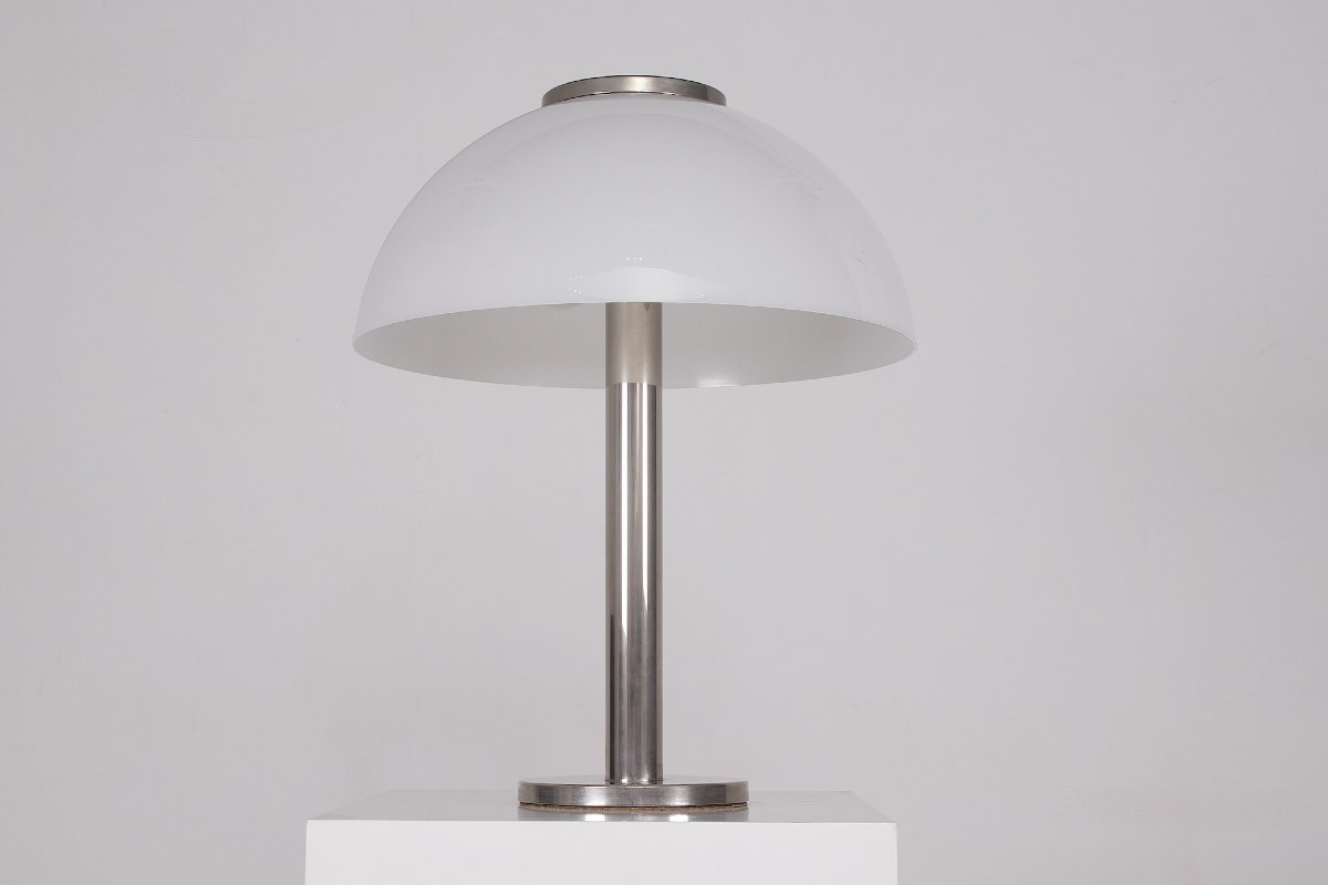 "champignon" Acrylic Table Lamp, From The 1970s. -photo-2